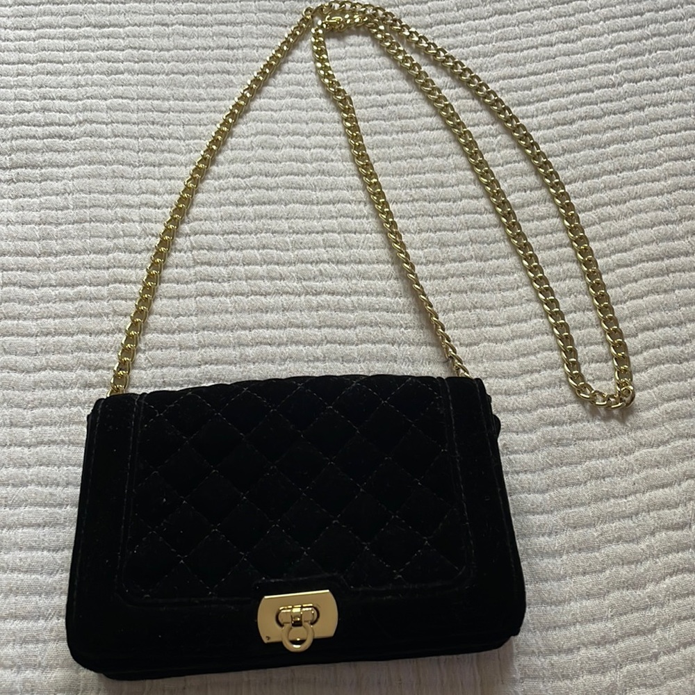 Black velvet purse